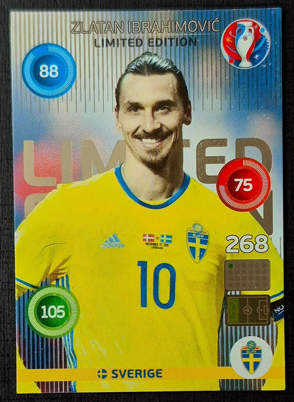 Panini Limited Edition Zlatan Ibrahimovic - Zweden, EK 2016, Ophalen of Verzenden, Zo goed als nieuw, Buitenlandse clubs, Poster, Plaatje of Sticker