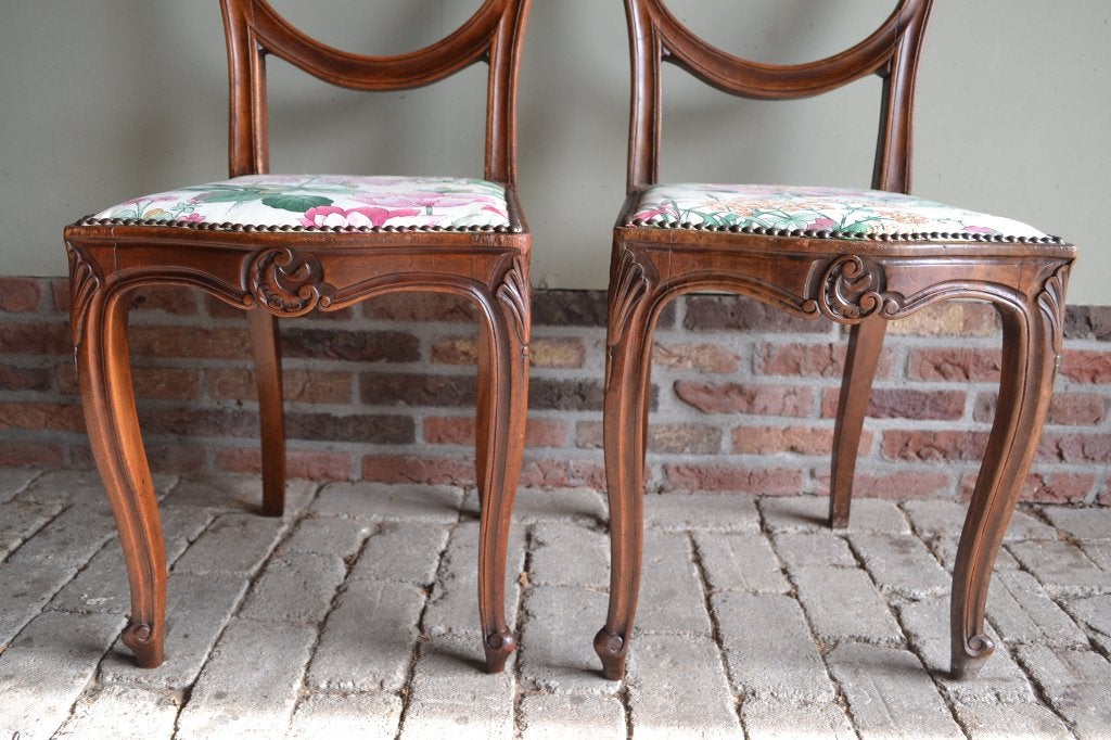 Prachtige set van 2 antieke gespiegelde Art Deco stoelen, Ophalen of Verzenden