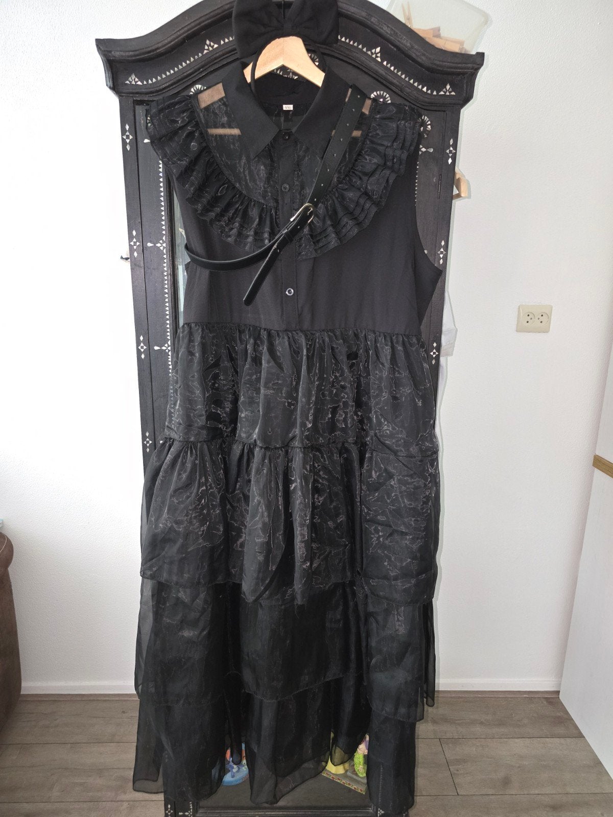 Wednesday Addams jurk - Maat 46/48 (XL), Ophalen of Verzenden, Zo goed als nieuw, Maat 46/48 (XL) of groter, Zwart