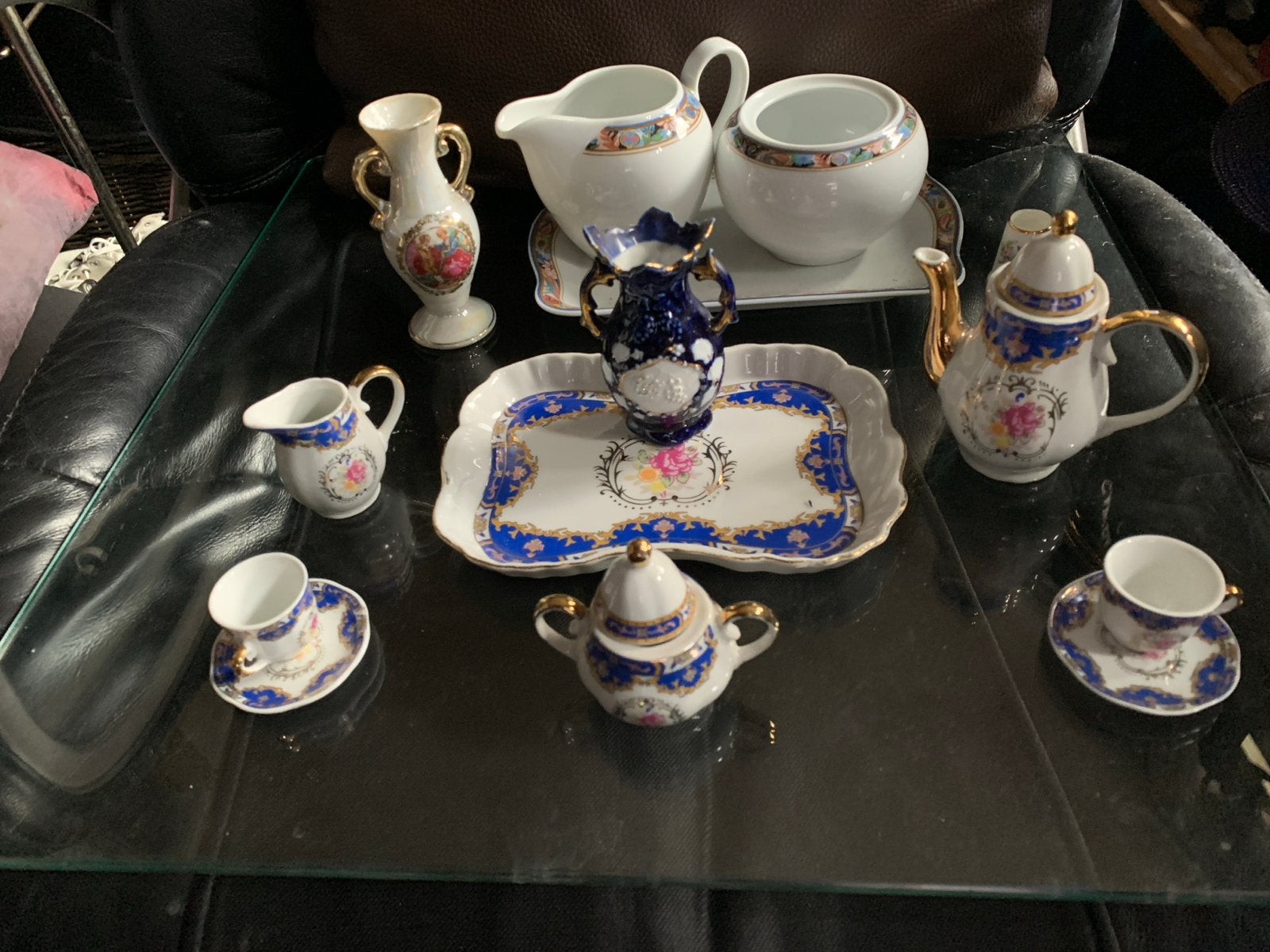 Miniatuur theeservies  koffieservies - decoratief porcelain, Antiek en Kunst, Ophalen of Verzenden