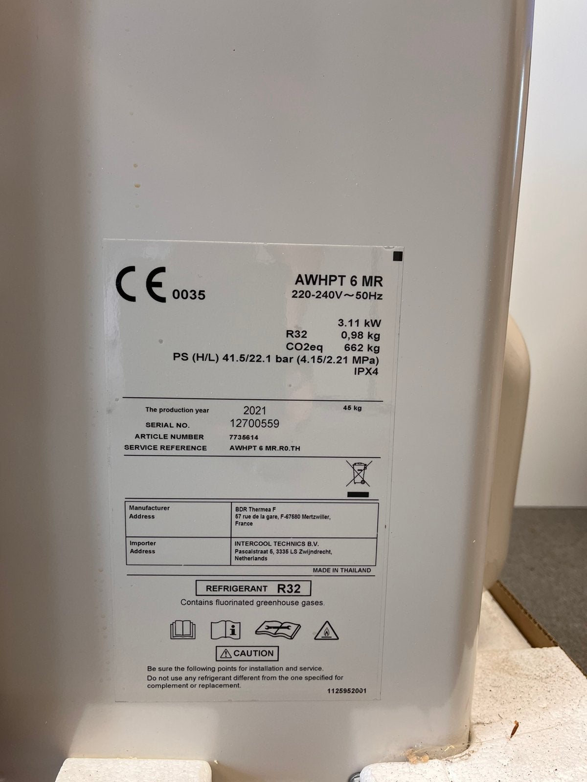 Remeha Elga Ace buitenunit AWHPT 6 mr, Ophalen, 30 tot 80 cm, Cv-ketel of Combi-ketel, Nieuw