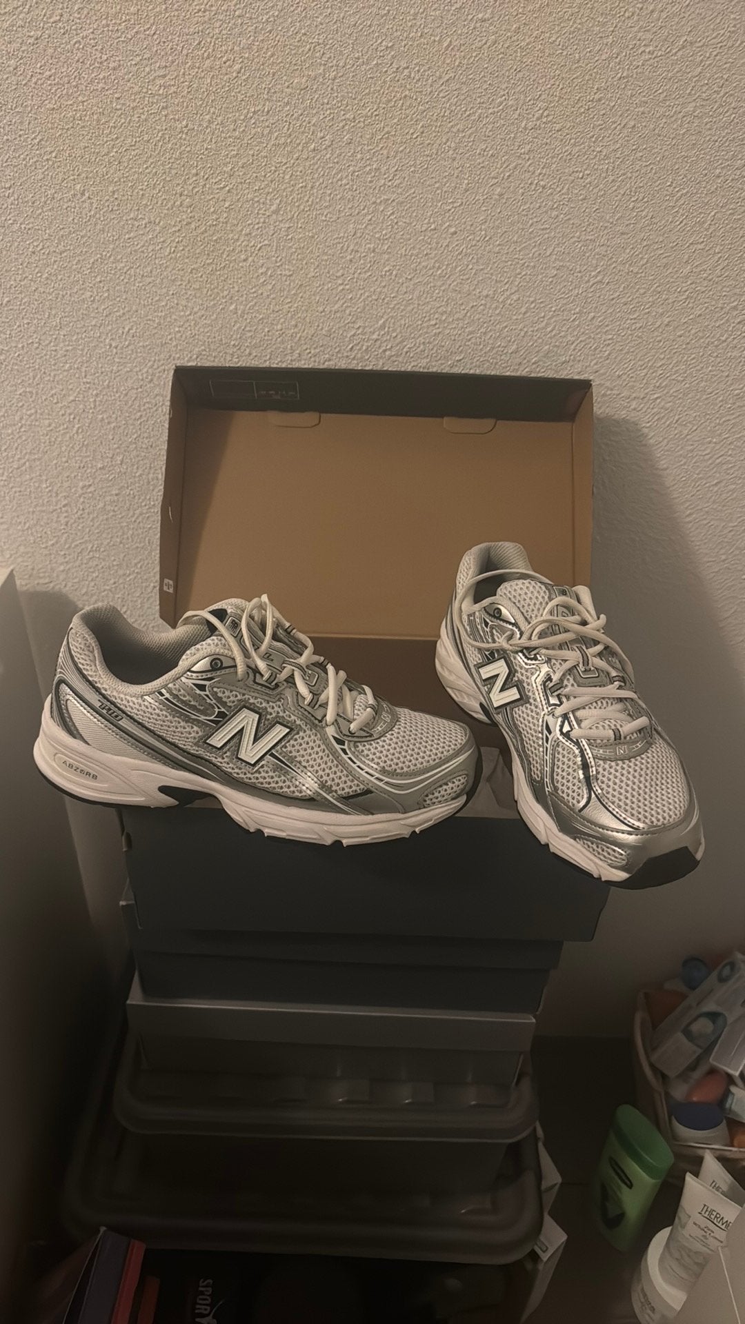 new balance white/navy, Kleding | Heren, Schoenen, Ophalen, Zo goed als nieuw, Blauw