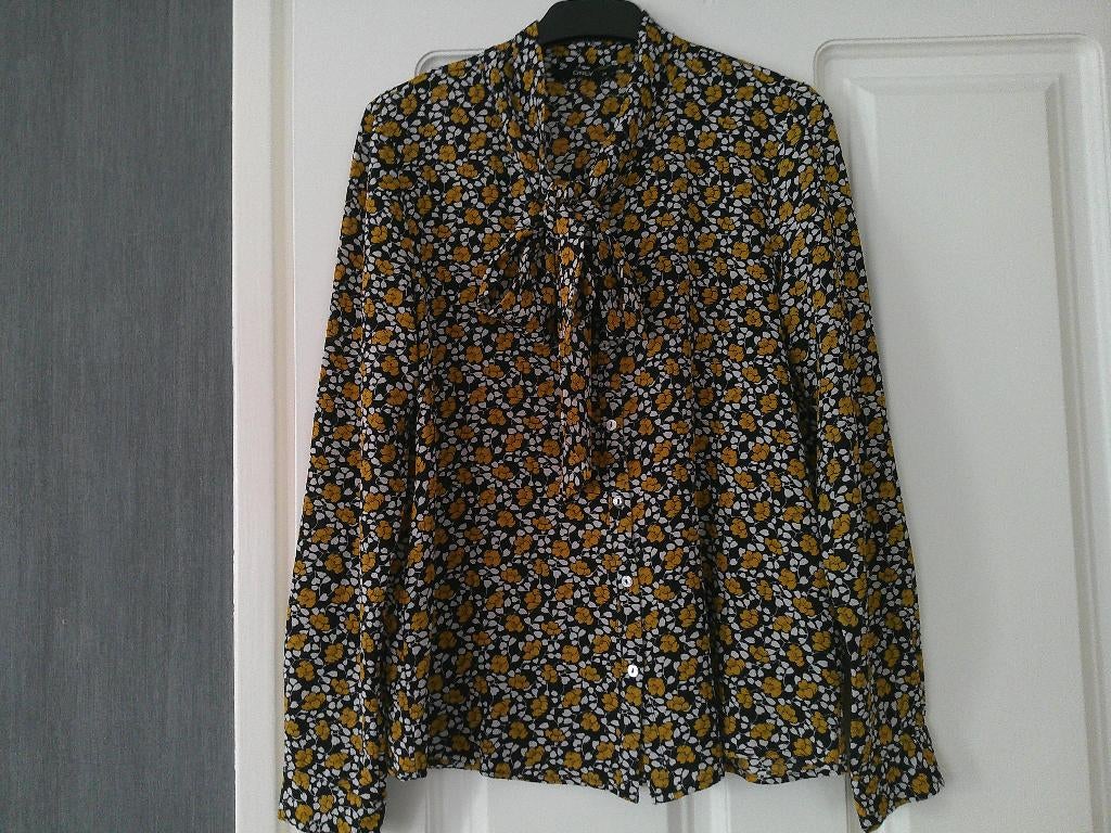 Leuke gebloemde Only blouse, Maat 38/40 (M), Only.M., Zwart, Ophalen of Verzenden