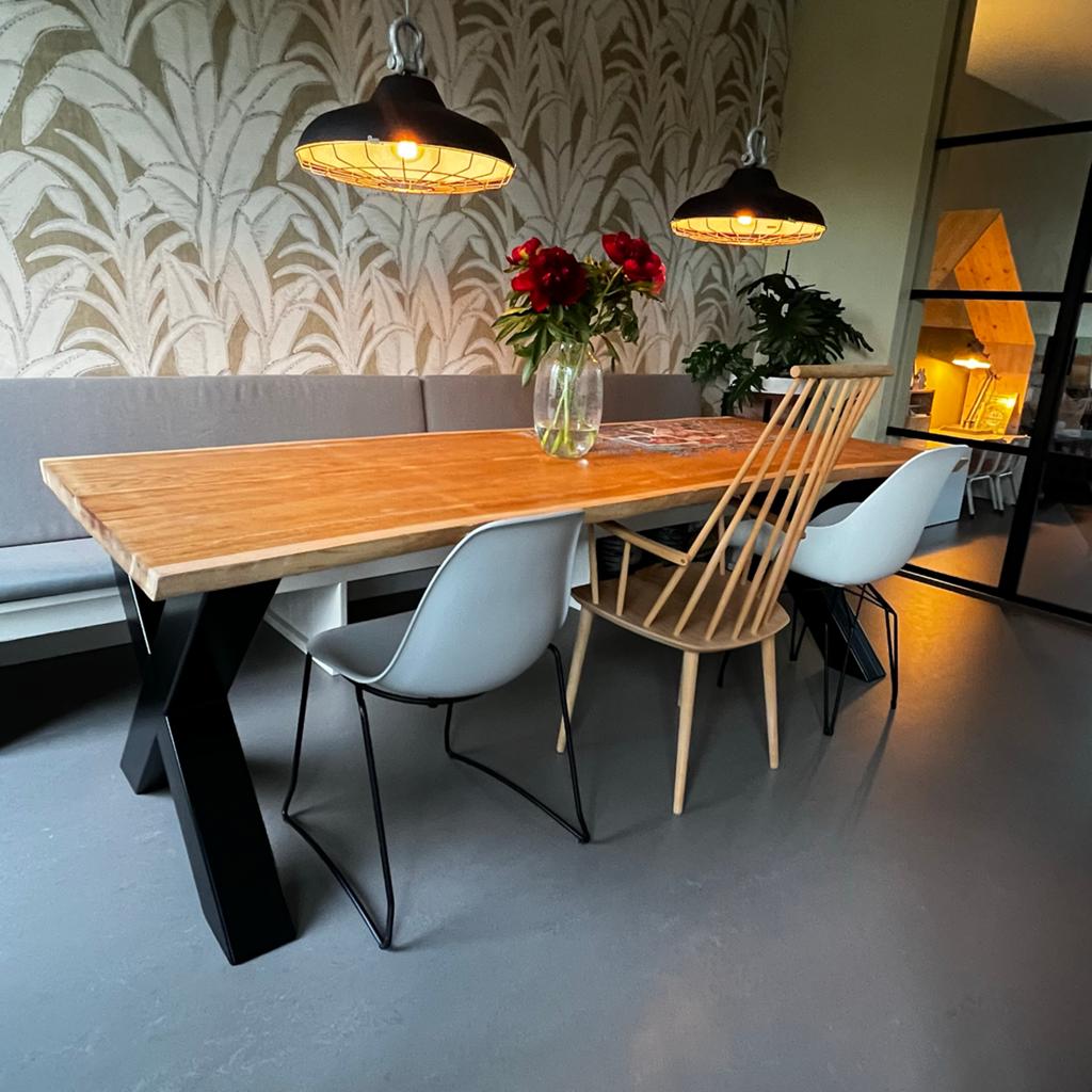 Complete Stijlvolle Eethoek: Eetbank, Tafel & Design Stoelen, Huis en Inrichting, Ophalen, 200 cm of meer, 50 tot 100 cm, Vijf personen of meer