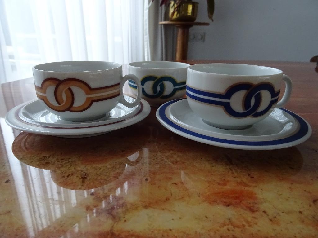 Retro koffiekopjes merk Scherzer set van 2 en extra kopje, Ophalen of Verzenden, Huis en Inrichting