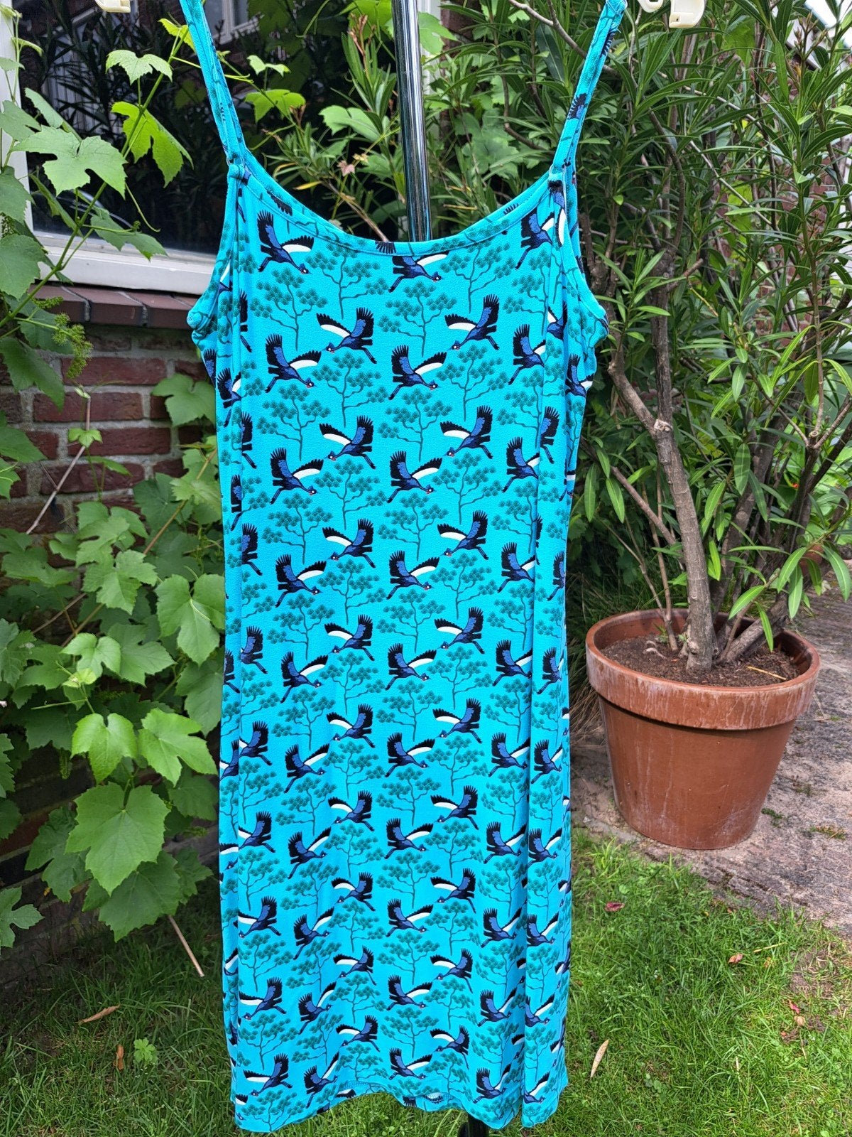 Nieuwe zomerjurk met kraanvogelprint, Maat 38/40 (M), The Dutch Design Bakery, Ophalen of Verzenden, Zo goed als nieuw