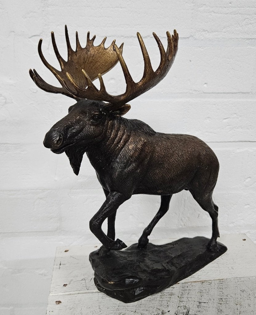 ELAND // BRONZEN BEELD / WILD DIER/ TUINBEELD/ hert, Verzamelen, Ophalen of Verzenden, Hert, Beeldje of Figuurtje