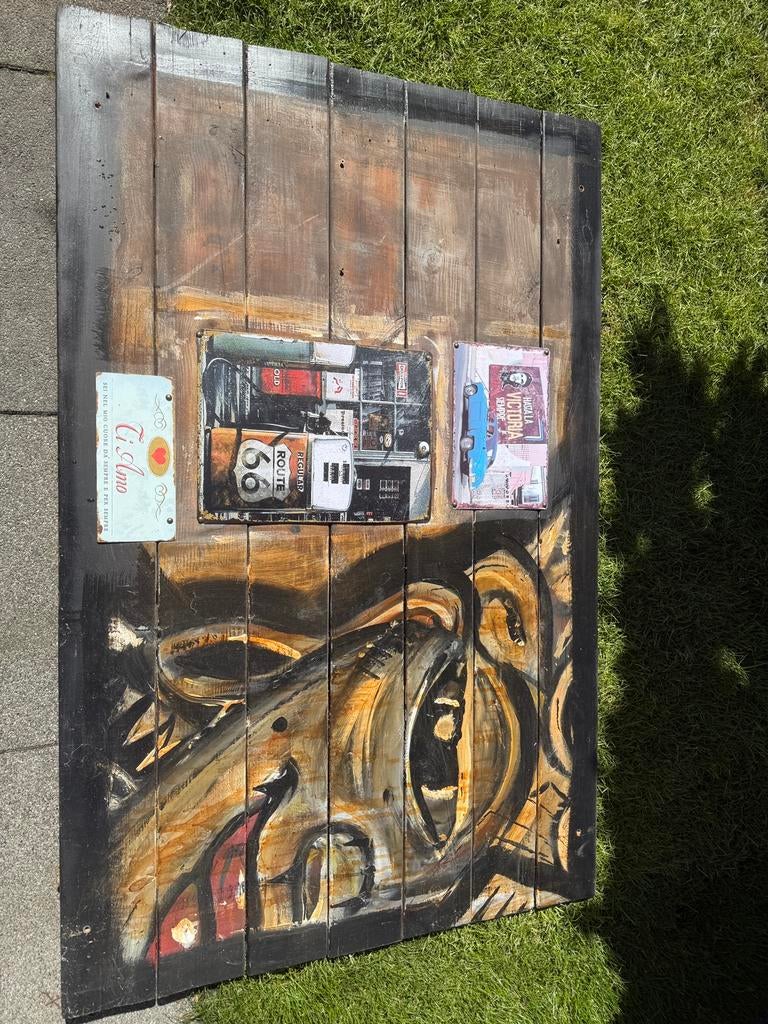 Buddha schilderij op houten planken, Ophalen