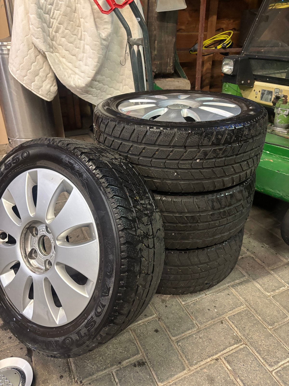 Audi velgenset met winterbanden., Ophalen, Gebruikt