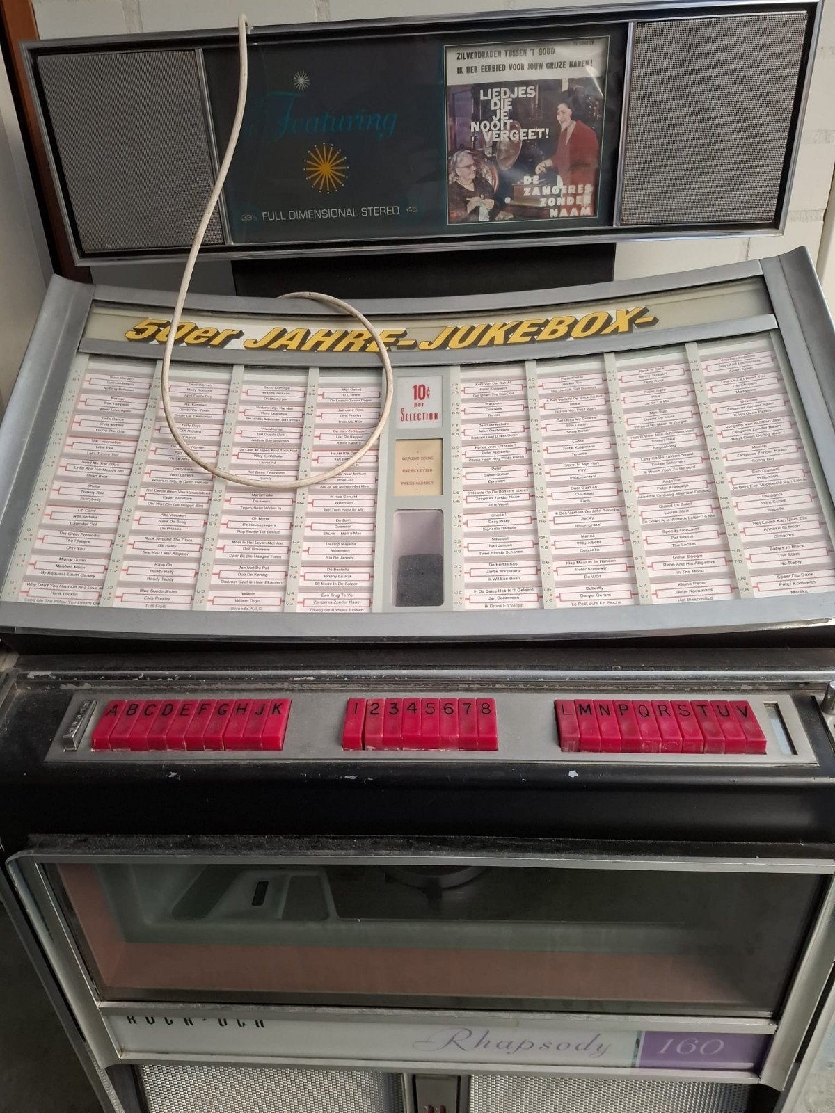 Vintage Jukebox - Rhapsody 160 - 50er Jahre Jukebox, Gebruikt, 1950 tot 1960, Ophalen, Met singles