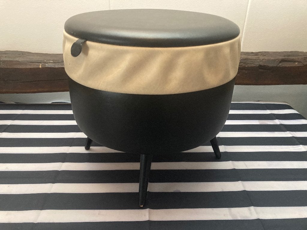 VINTAGE POEF, Huis en Inrichting, Banken | Voetenbanken en Poefen, Minder dan 50 cm, Gebruikt, Rond, Minder dan 50 cm