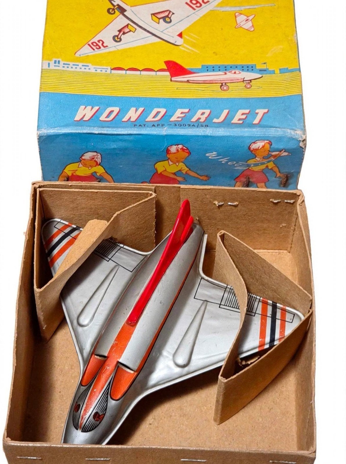 Zeldzame Vintage Wells-Brimtoy Wonderjet WB 192 (1953)+doos, Ophalen of Verzenden