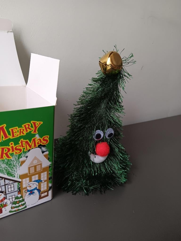Grappige bewegende kerstboom met geluid op batterijen, Ophalen of Verzenden, Gebruikt