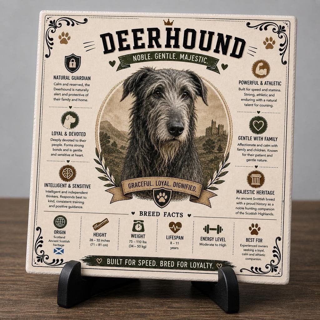 Deerhound - Infographic Tegel, Verzenden, Nieuw