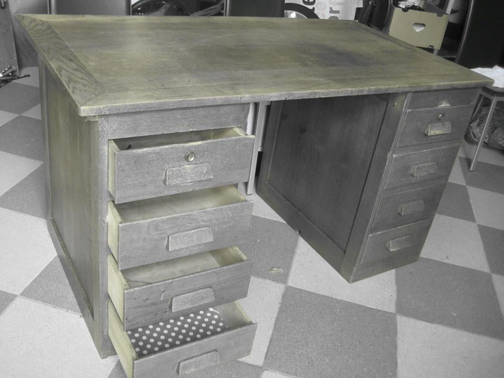 2x eiken PHILIPS bureau ca 137 x 75, Huis en Inrichting, Bureaus, Ophalen, Overige typen, Gebruikt, Hout
