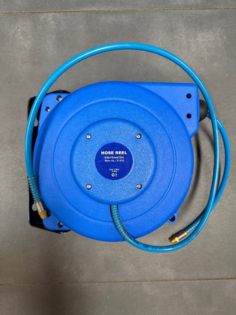 Perslucht slangveer haspel, Ophalen, 6 tot 10 bar, Nieuw, Minder dan 200 liter/min