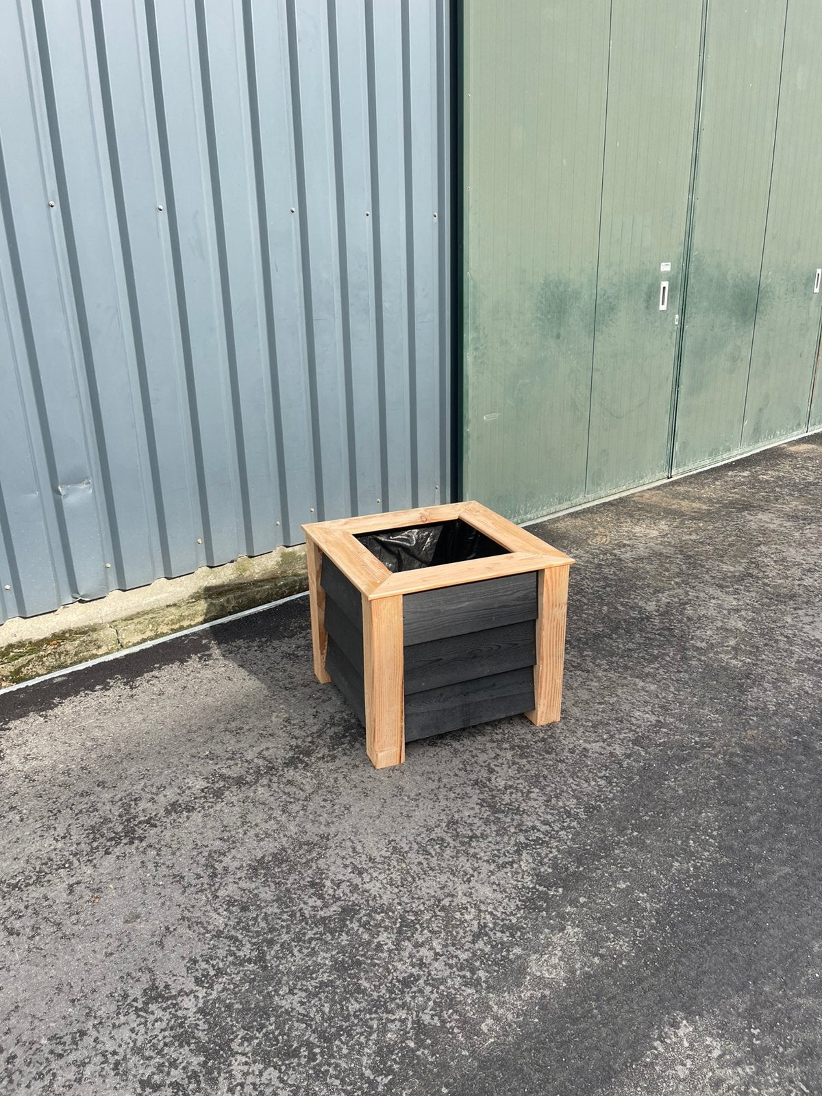 Handgemaakte douglas plantenbak 70x70x60, Ophalen, Vierkant, Zo goed als nieuw, 60 tot 100 cm