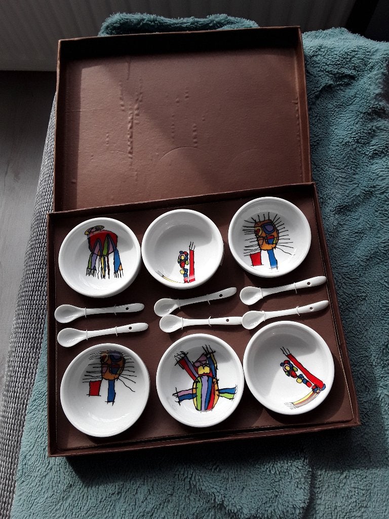 Yong Beast serie schaaltjes plus bijpassende lepeltjes, Ophalen, Porselein, Overige stijlen, Schaal of Schalen