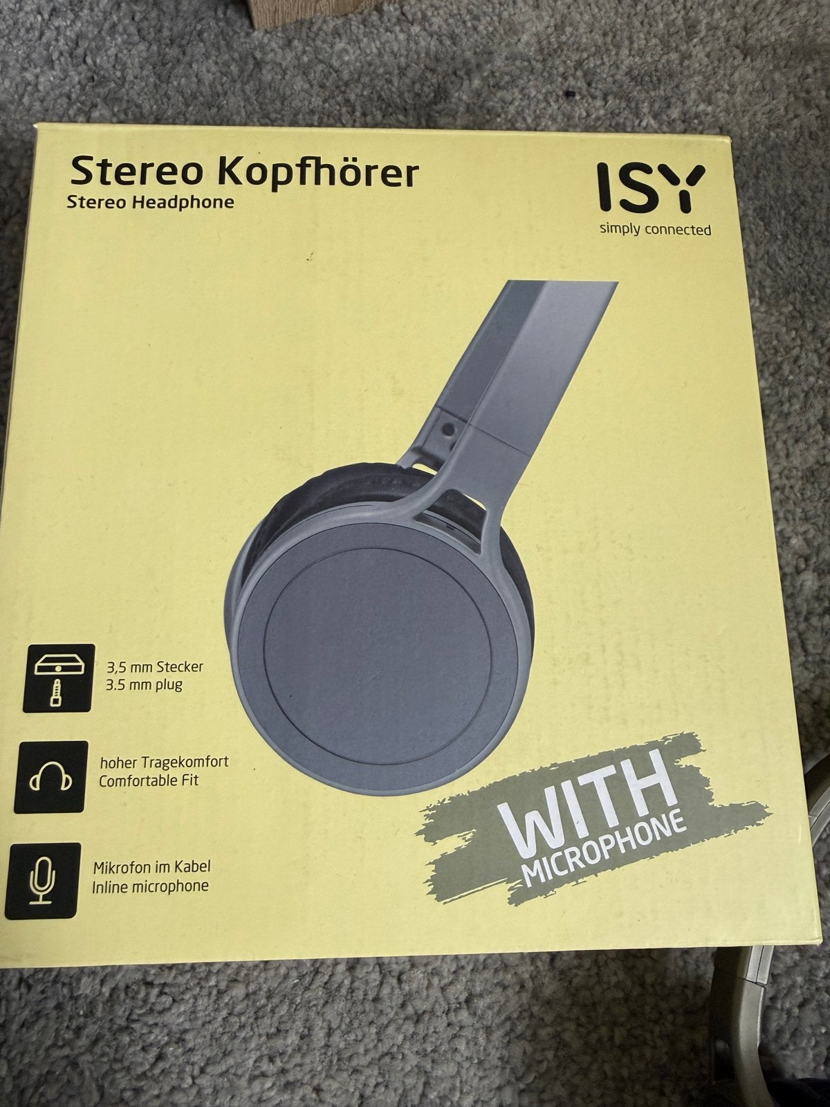 ISY Stereo Hoofdtelefoon met Microfoon - nieuw, Audio, Tv en Foto, Koptelefoons, Overige merken, Nieuw, On-ear, Ophalen of Verzenden