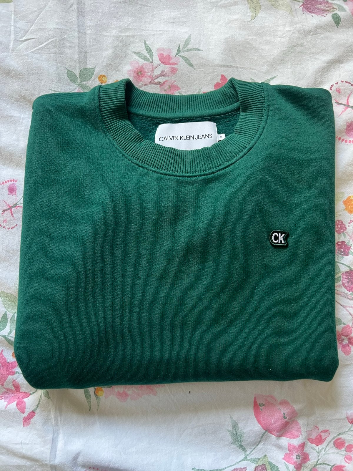 Calvin Klein Jeans sweater groen maat S, Ophalen of Verzenden, Zo goed als nieuw, Lange mouw, Maat 36 (S)