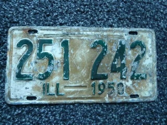 Kentekenplaat licenseplate Illinois 1950 USA, Verzenden, Gebruikt, Auto's