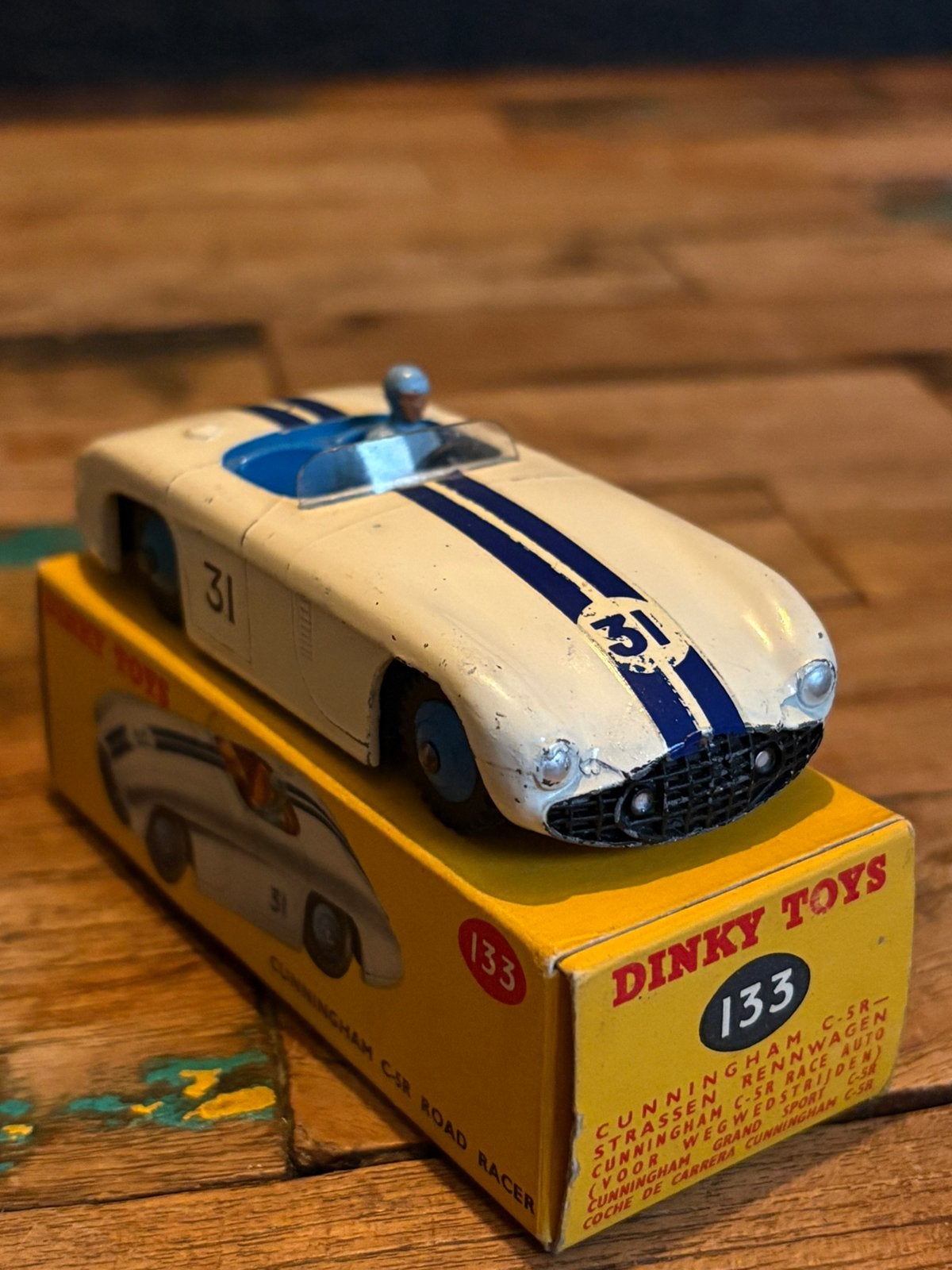 Dinky Toys 133 Cunningham C-5R ZELDZAAM BLAUW INTERIEUR, Ophalen of Verzenden, Zo goed als nieuw, Auto, Dinky Toys