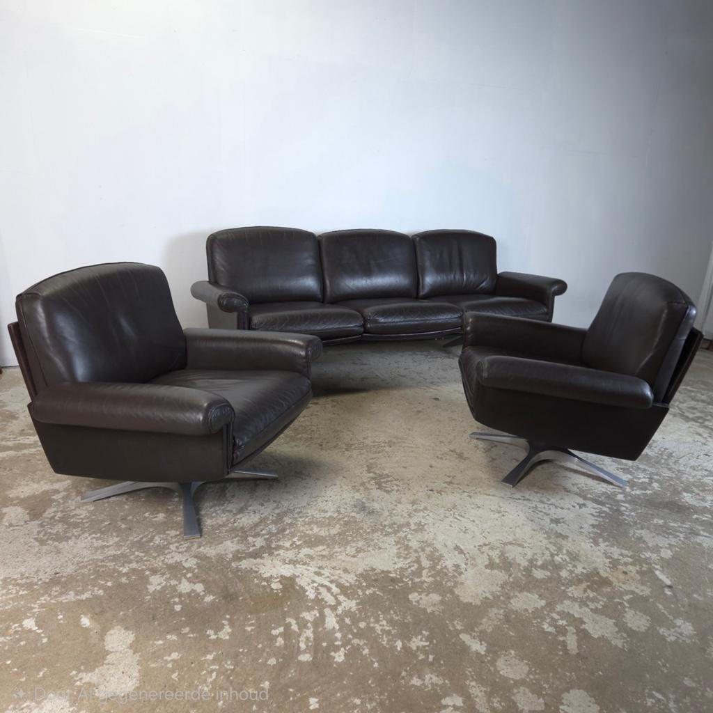 De Sede DS-31 vintage jaren 60 design lederen lounge set, Ophalen, Jaren 70, 60's 70's, desede, leather, mid century, Gebruikt