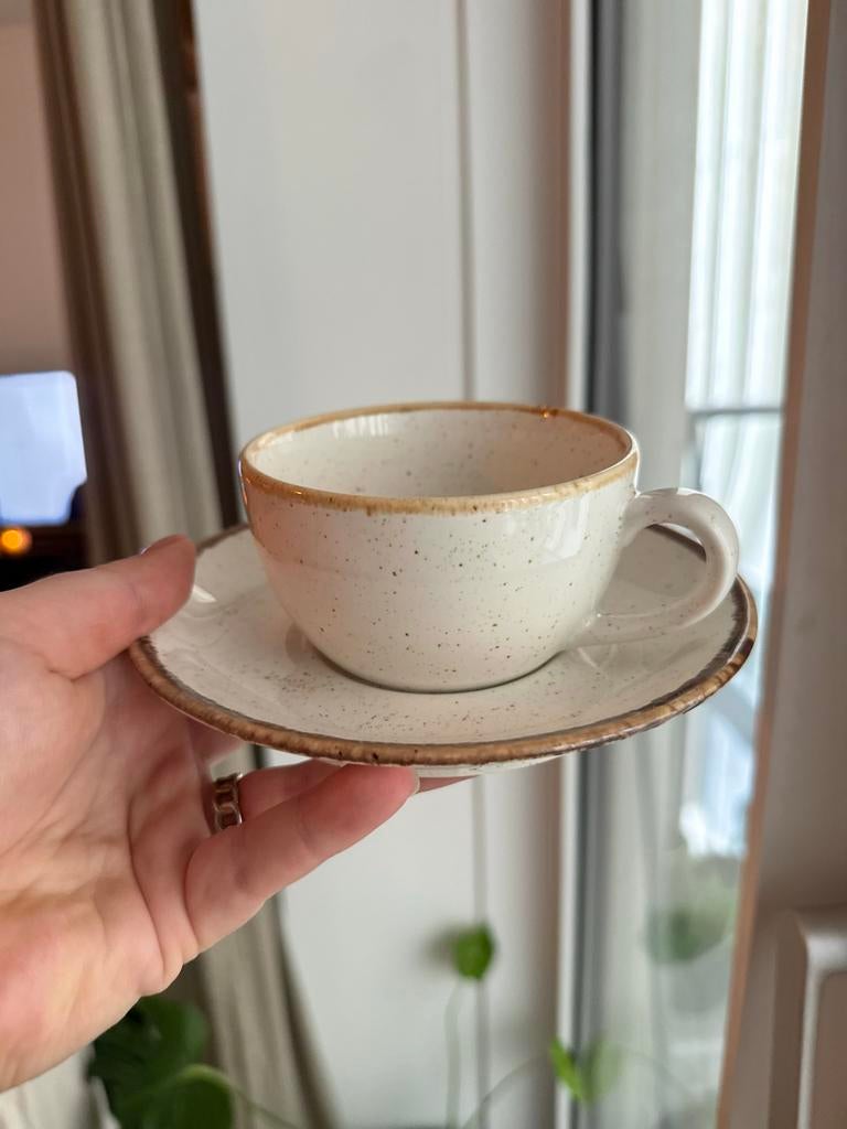 VEGA Sidina kop en schotels - 6 stuks, Huis en Inrichting, Keuken | Servies, Ophalen, Keramiek, Zo goed als nieuw, Effen