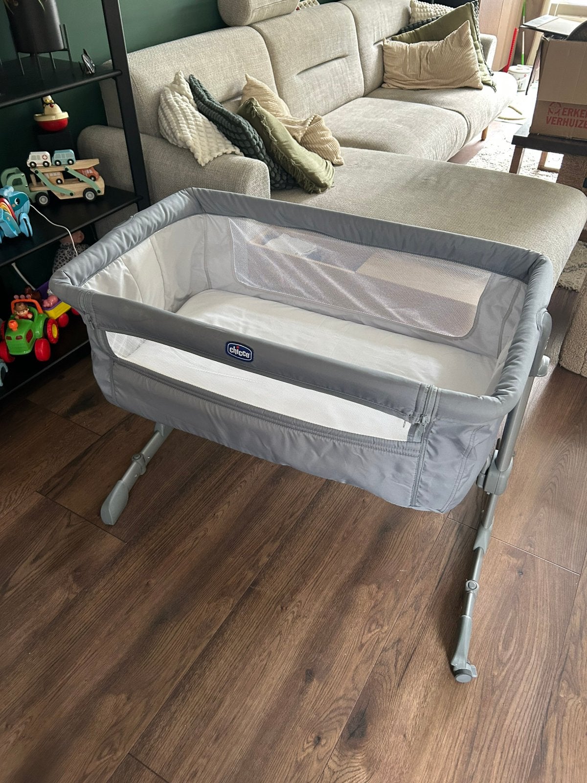 Chicci Co-sleeper, next to me, Kinderen en Baby's, Ophalen, 85 tot 100 cm, Zo goed als nieuw, Minder dan 140 cm