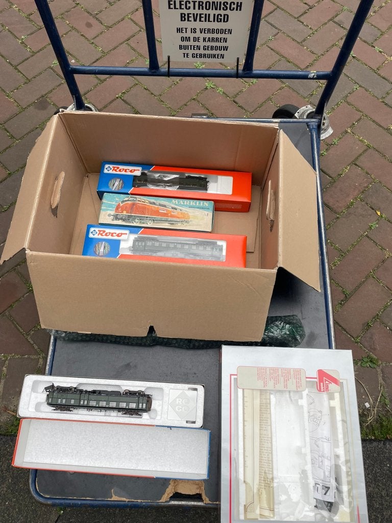 Roco HO - Blokkendoos 4-delig, Ophalen, Gebruikt, Gelijkstroom, Wagon