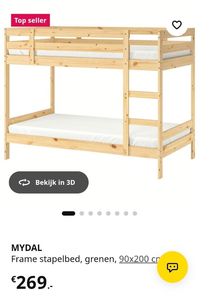 Stapelbed ikea moet zsm weg! €50, Ophalen, 90 cm, 160 tot 180 cm, Tweepersoons