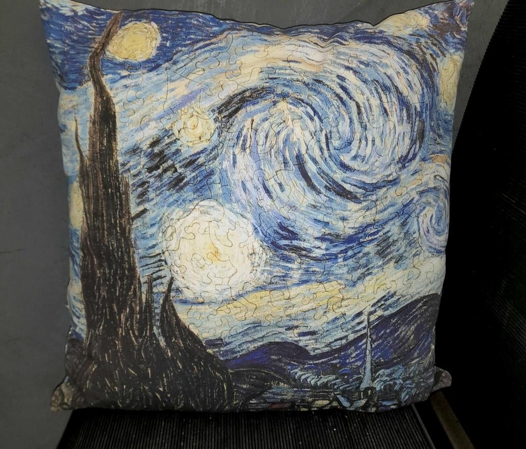 Bijzonder katoenen kussen beide zijden Sterrennacht Van Gogh, Ophalen of Verzenden, Vierkant