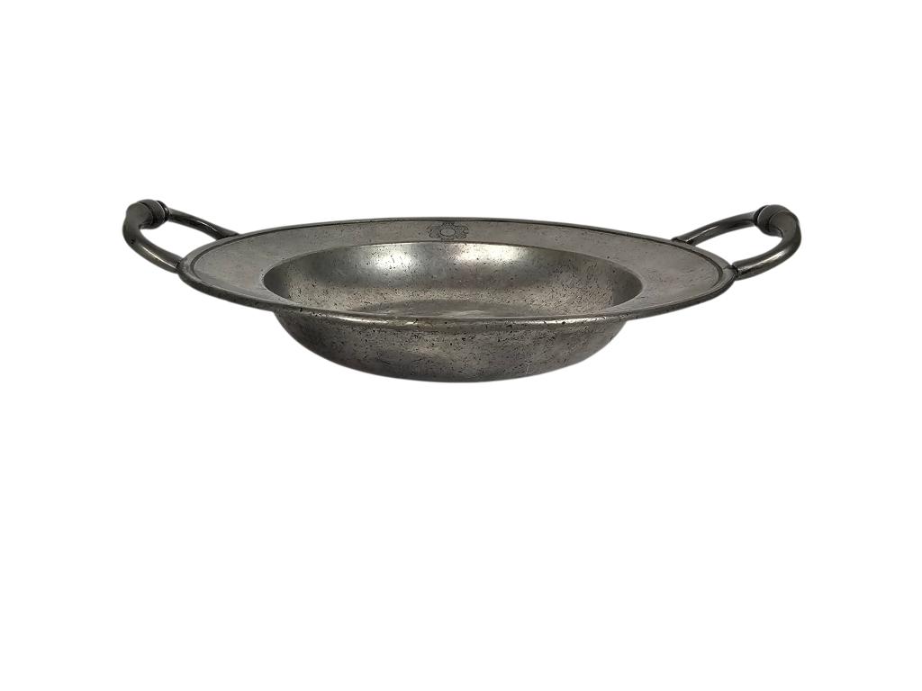 Tin - bord - ´Porringer´ - serveerschaal - gekeurd -19e eeuw, Ophalen of Verzenden