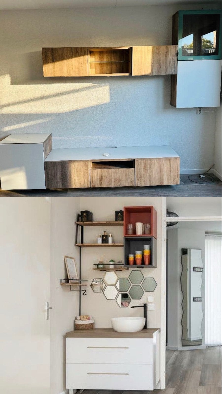 Gratis ophalen! Moderne TV-meubel en wandkasten set, Ophalen, Gebruikt, 100 tot 150 cm, 150 tot 200 cm