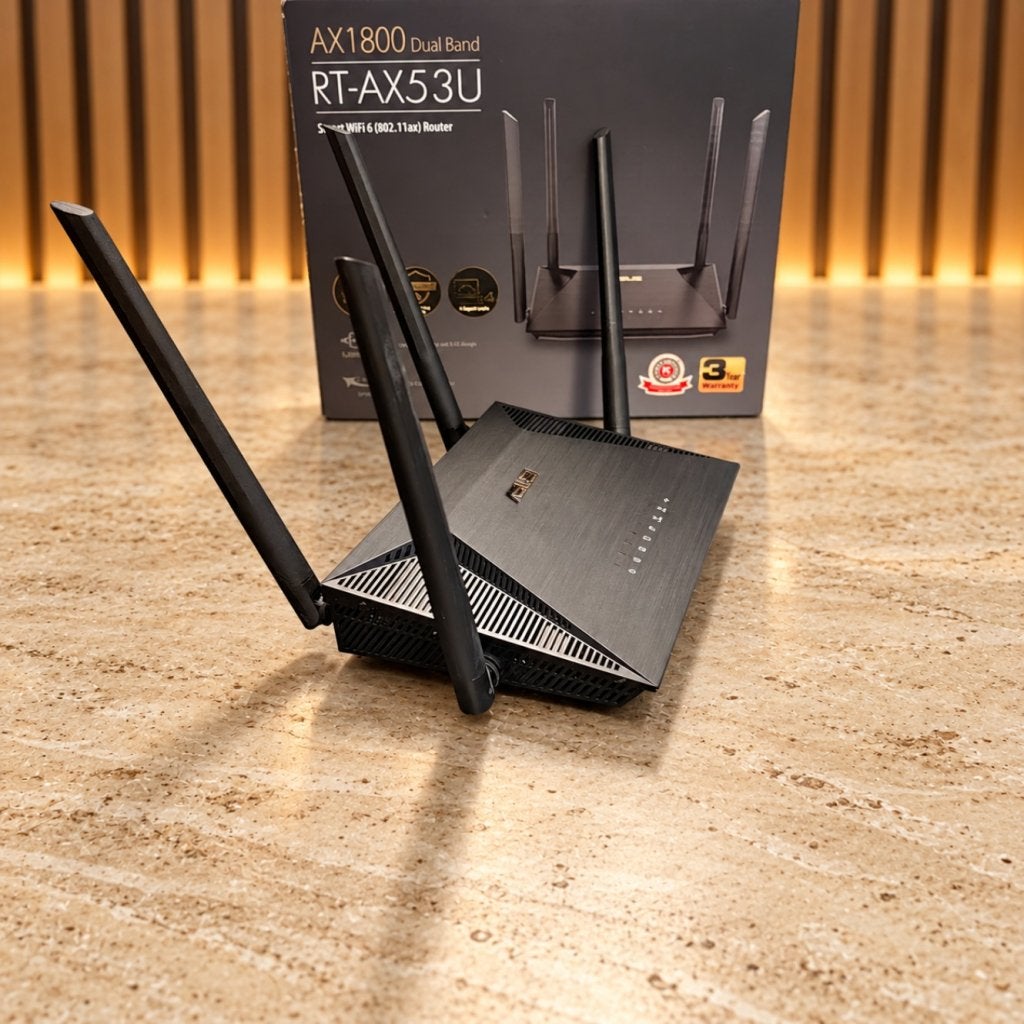 ASUS RT-AX53U Router - In Nette Staat, Asus, Zo goed als nieuw, Support@asus.com, No. 15, Li-Te Road, Beitou District
Taipei 112
Taiwan
