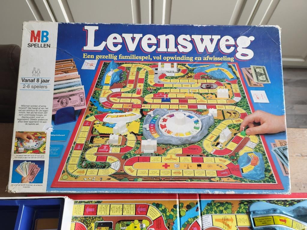 spel Levensweg vintage!, Vijf spelers of meer, Ophalen of Verzenden, Gebruikt