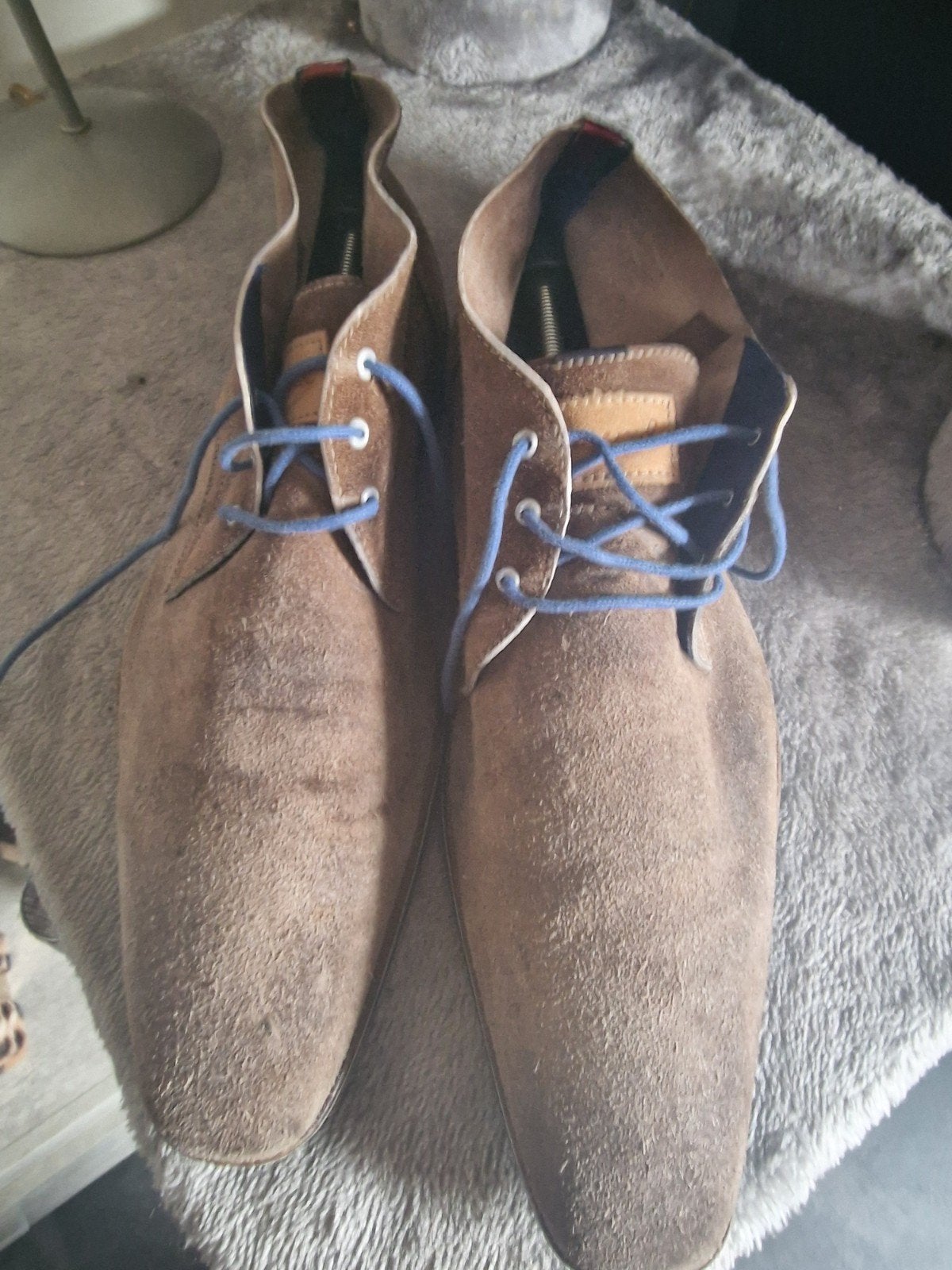Braend suède veterschoenen maat 45, Bruin, Braend, Ophalen of Verzenden, Gedragen