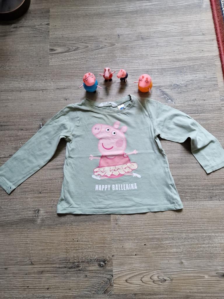 Peppa Pig shirt lange mouwen maat 98 met familie figuurtjes, Ophalen of Verzenden, Gebruikt, Peppa Pig, Meisje