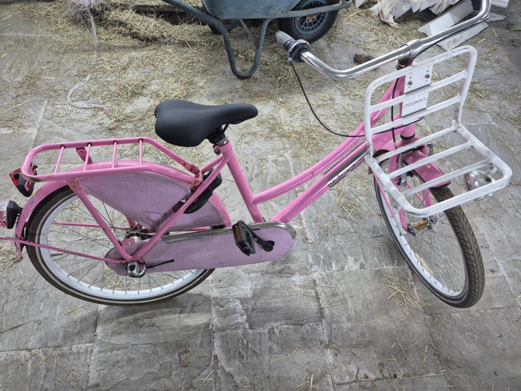 Roze Popal transportfiets met nieuwe binnenband, Terugtraprem, Gebruikt, Versnellingen, Overige merken