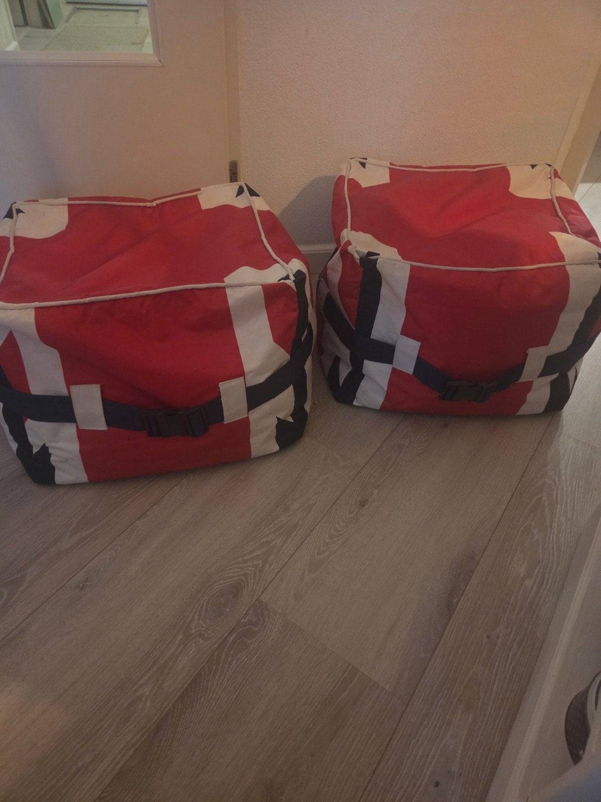 Zitzakken met Union Jack design - Set van 2, Ophalen, Gebruikt, Rood, Zitzak