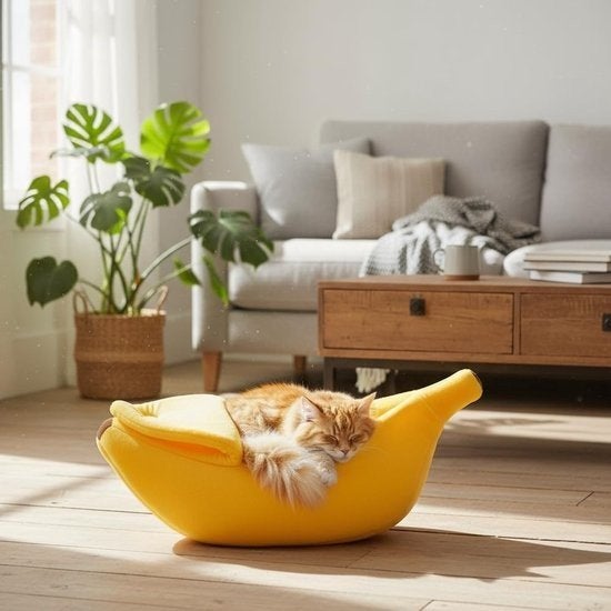 Speels Huisdierenbed (Banaan vorm) set van 2, Dieren en Toebehoren, ., Nieuw, Ophalen of Verzenden, .
