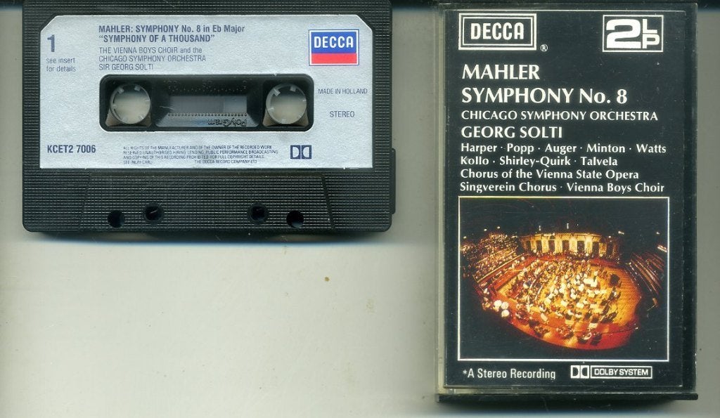 Mahler - Symphony No. 8 3 nrs cassette 1972 Series: 2LP ZGAN, Cd's en Dvd's, Klassiek, 1 bandje, Ophalen of Verzenden, Zo goed als nieuw