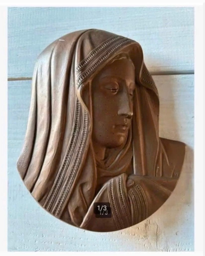 Metalen Maria Madonna 18 x 14 cm, Ophalen of Verzenden