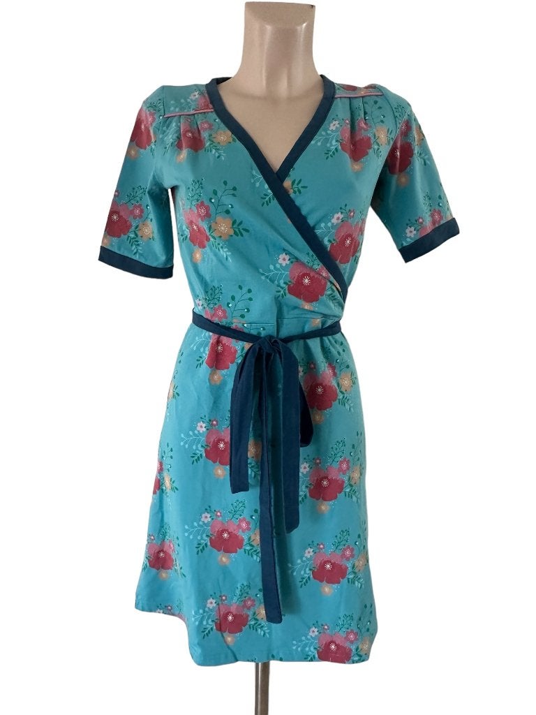 Tante Betsy jurk M, Maat 38/40 (M), Blauw, Ophalen of Verzenden, Zo goed als nieuw
