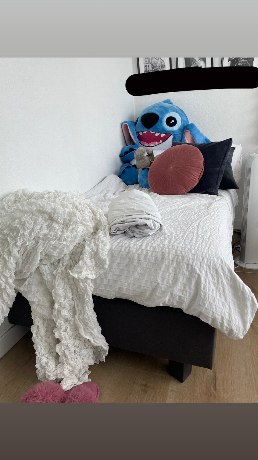 Eenpersoons boxspring gratis ophalen (excl. matras), Ophalen, Gebruikt, Eenpersoons, Grijs