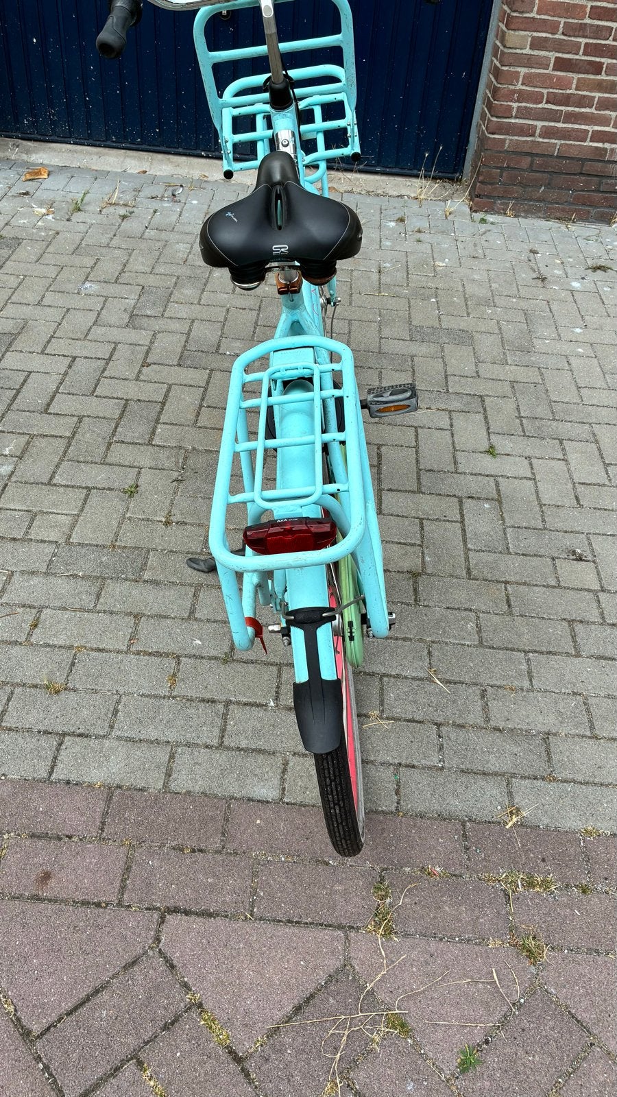 Gazelle transportfiets - Lichtblauw met roze accenten, Ophalen, Terugtraprem, 50 tot 53 cm, Gazelle