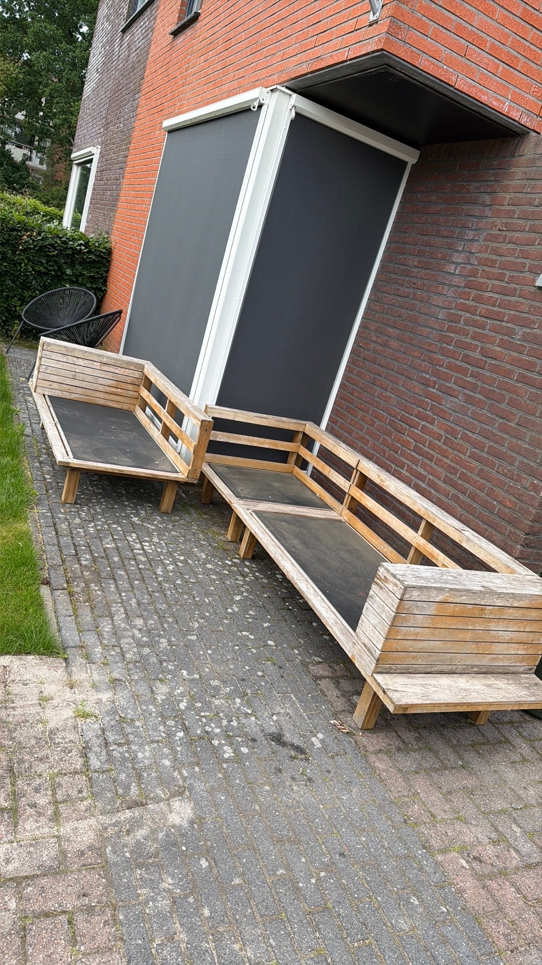Loungeset excl kussens gratis, Ophalen, Gebruikt, Hout