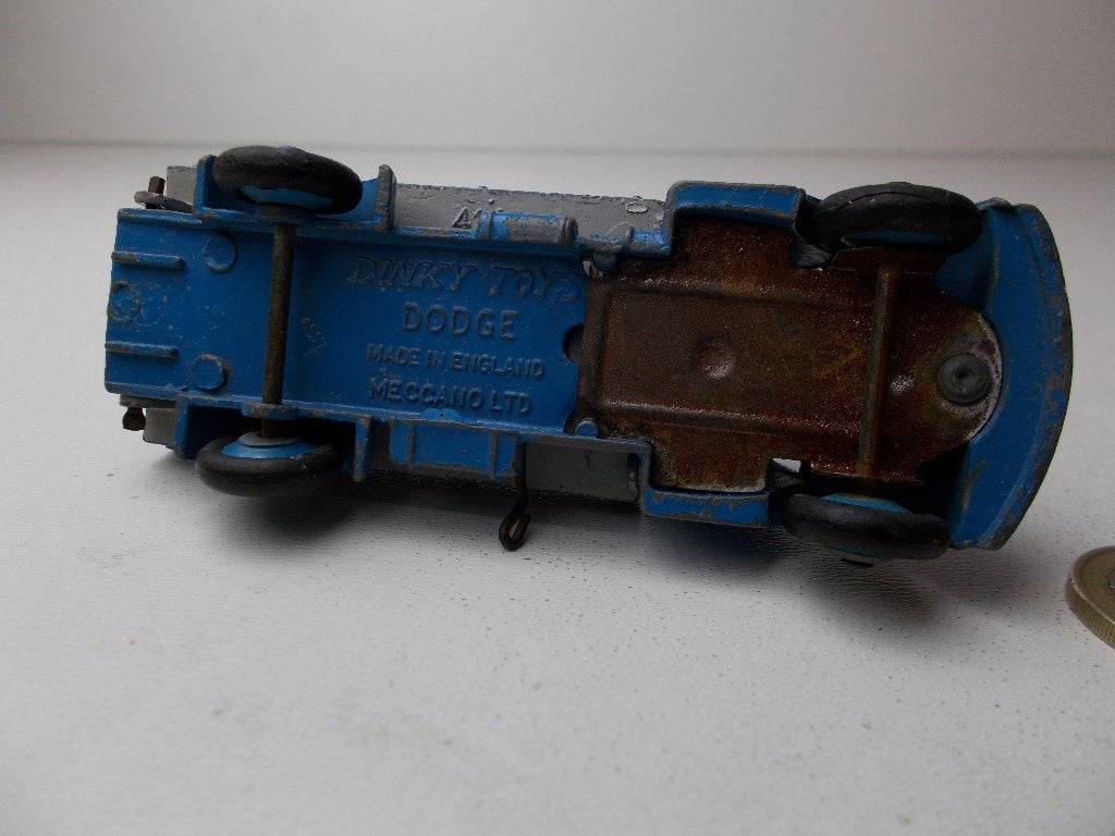 1954 Dinky Toys 414 DODGE REAR TIPPING WAGON (Blue) -A-, Ophalen of Verzenden, Gebruikt, Bus of Vrachtwagen, Dinky Toys