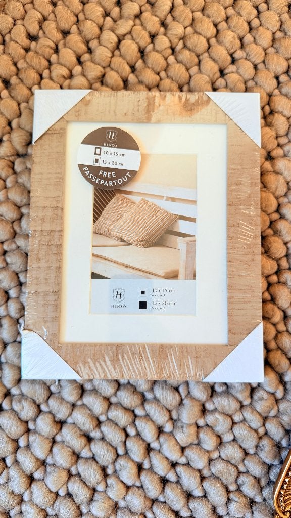 Henzo Driftwood fotolijst 15x20 cm met passe-partout nieuw, Ophalen of Verzenden, Refurbished