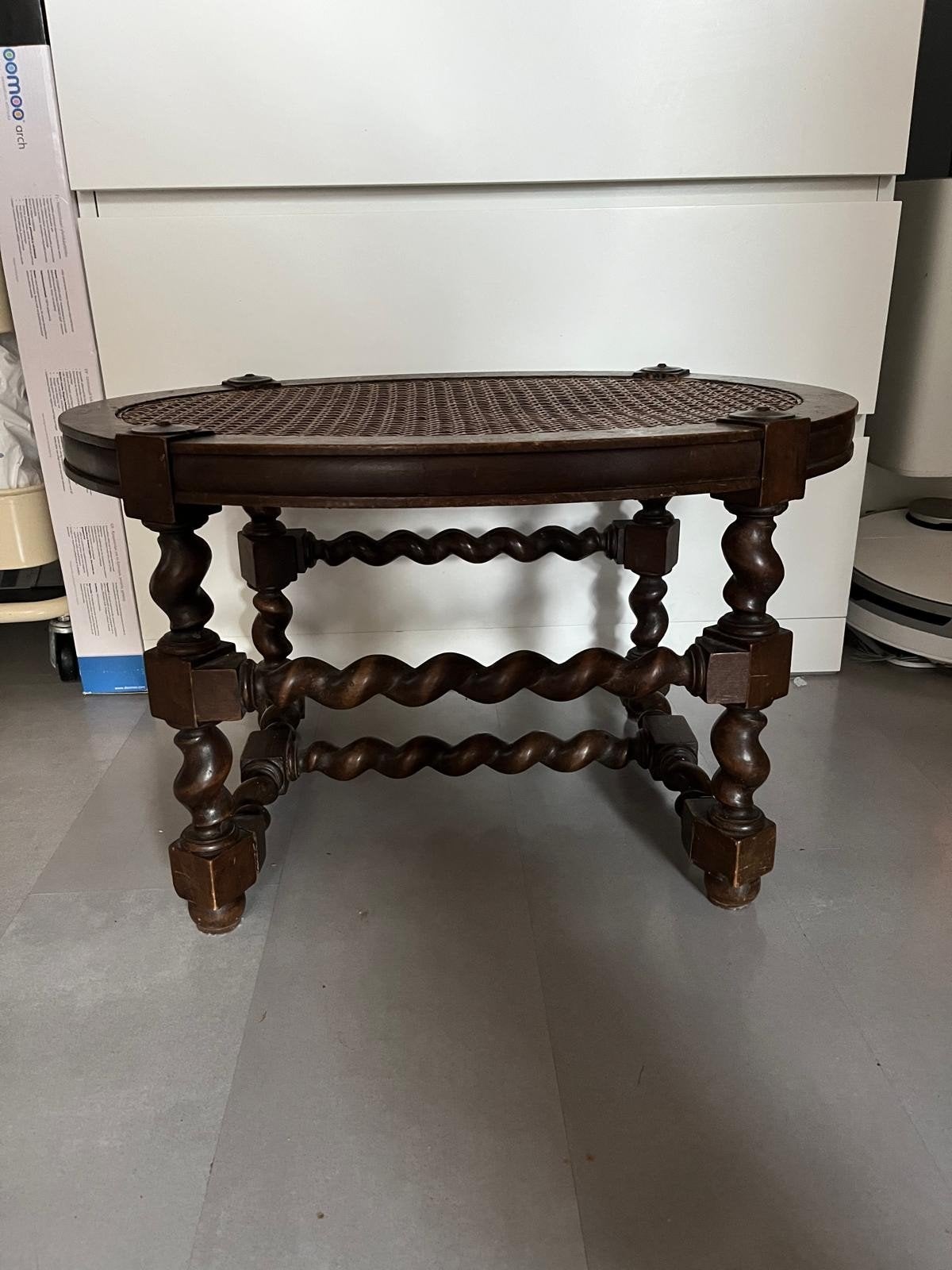 Antieke Eiken Jacobean Kruk / Voetenbank – Barley Twist, Ophalen of Verzenden